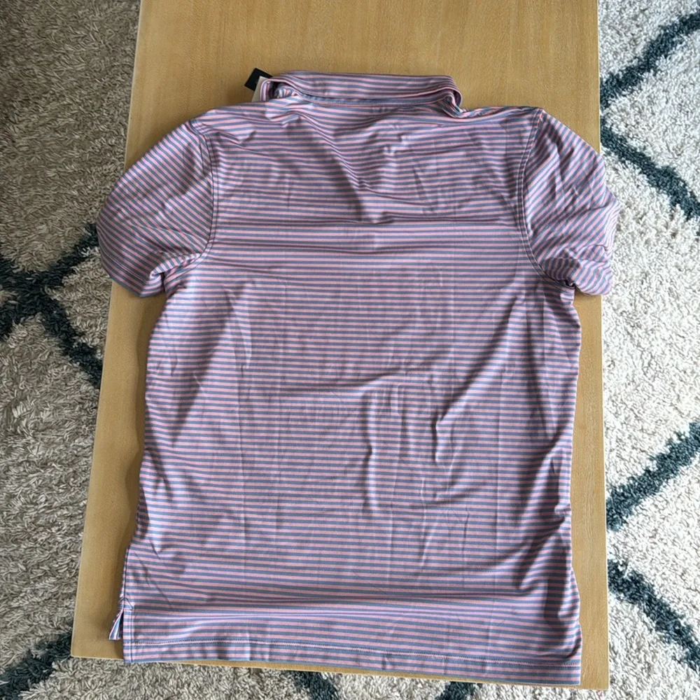 NEW J. Crew Pink and Blue Striped Performance Men’s Polo Shirt - Picture 3 of 8